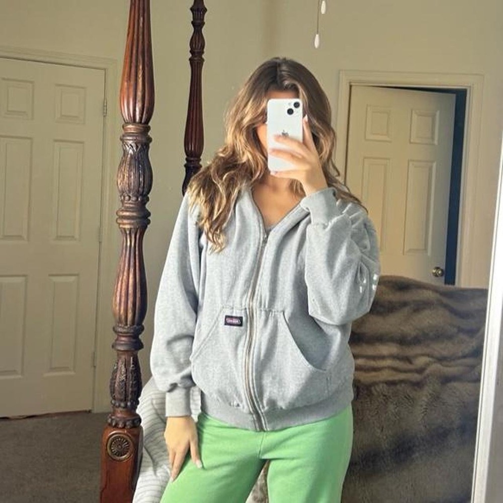 Vintage dickies grey zip up hooded jacket